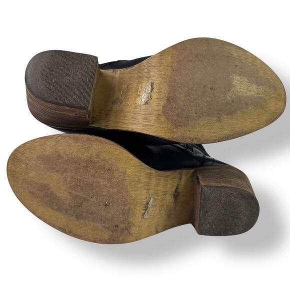 Aldo Vintage Western Go Go Boots High Heeled Black Leather Moto Biker 7.5 - 8 - Picture 11 of 11